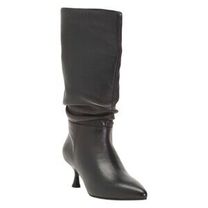 ALLONSI Leather Kitten Heel Scrunch Boots